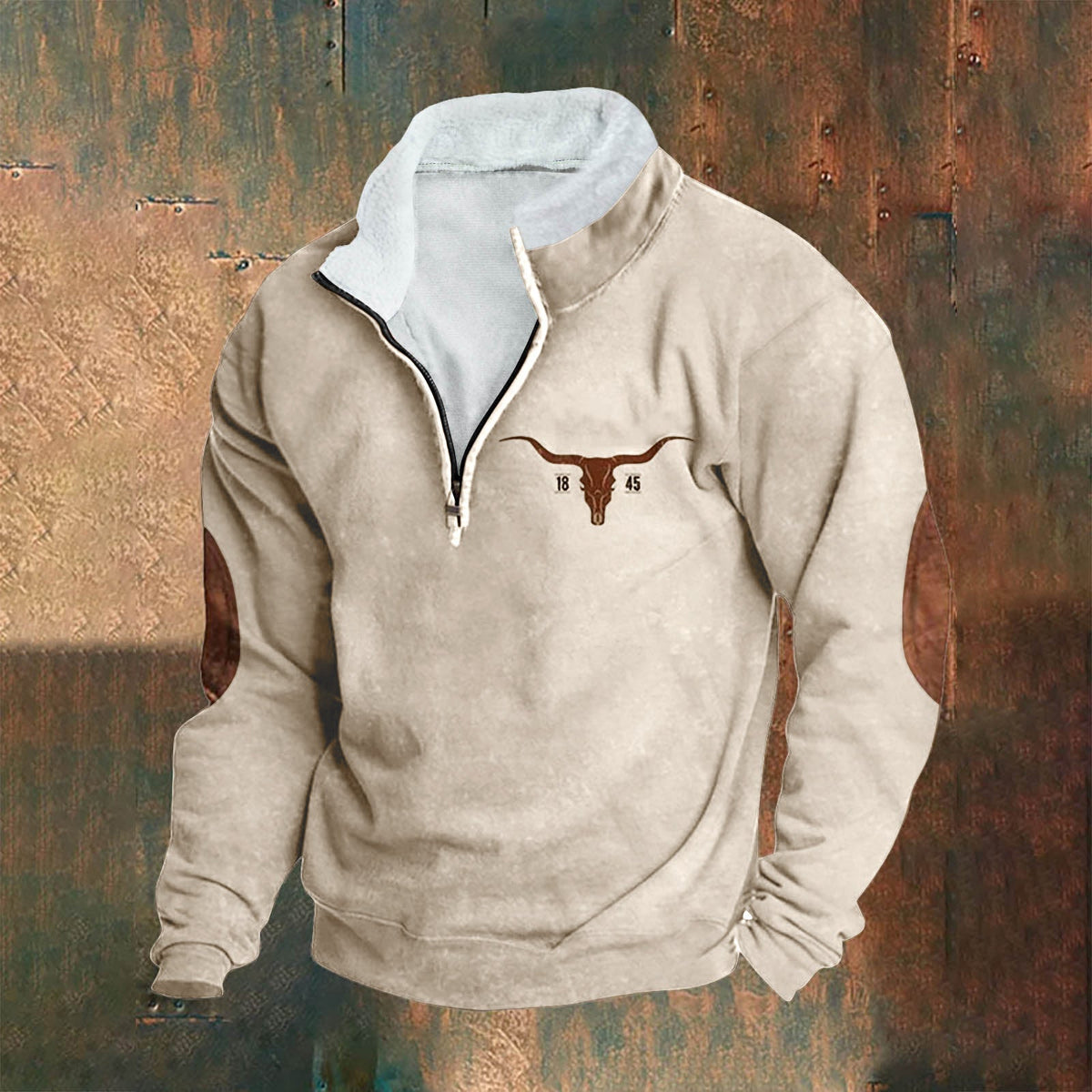 Emmett | Cream Half-Zip Sweatshirt