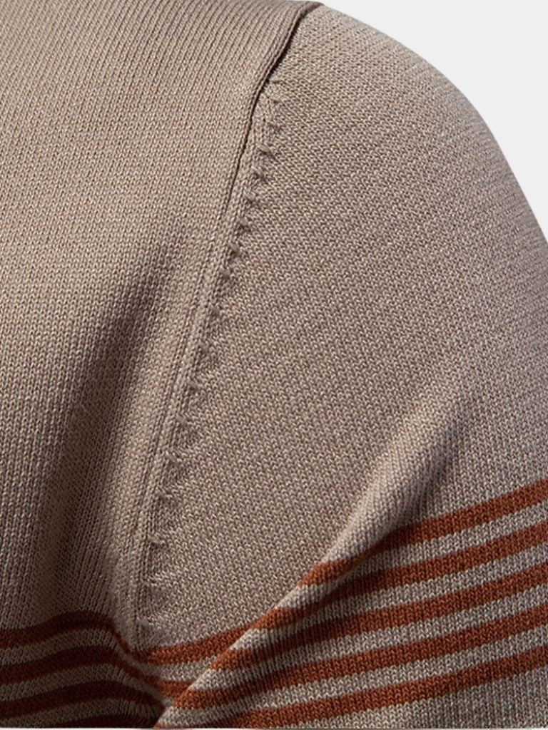 Edmund | White Stripe-Detail Polo