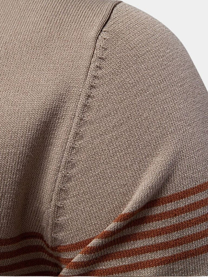 Edmund | White Stripe-Detail Polo