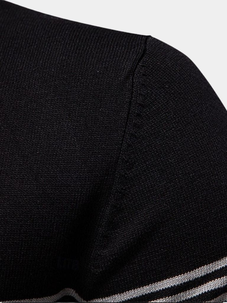Edmund | White Stripe-Detail Polo