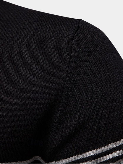 Edmund | White Stripe-Detail Polo