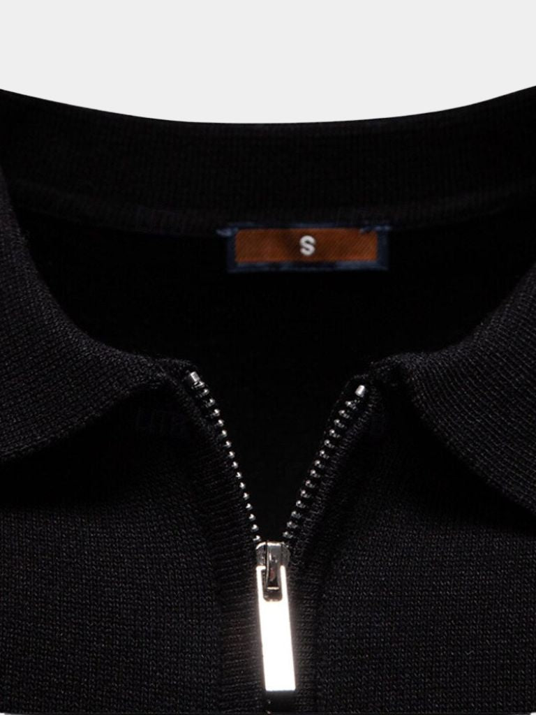 Edmund | White Stripe-Detail Polo