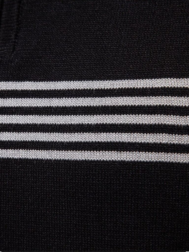 Edmund | White Stripe-Detail Polo