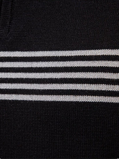 Edmund | White Stripe-Detail Polo