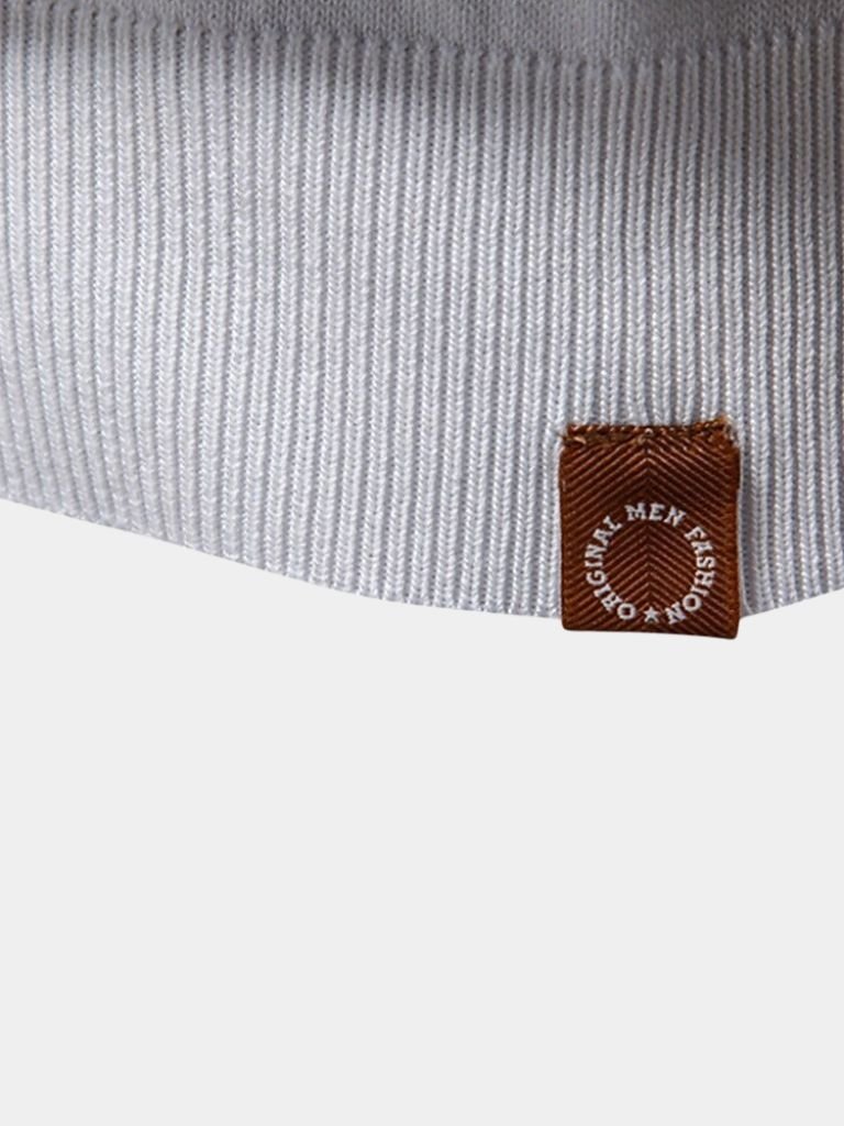 Edmund | White Stripe-Detail Polo