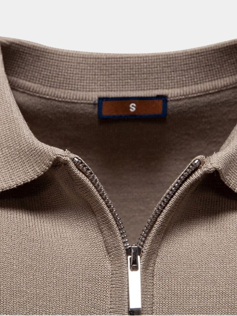 Edmund | White Stripe-Detail Polo