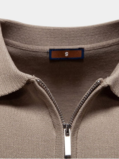 Edmund | White Stripe-Detail Polo