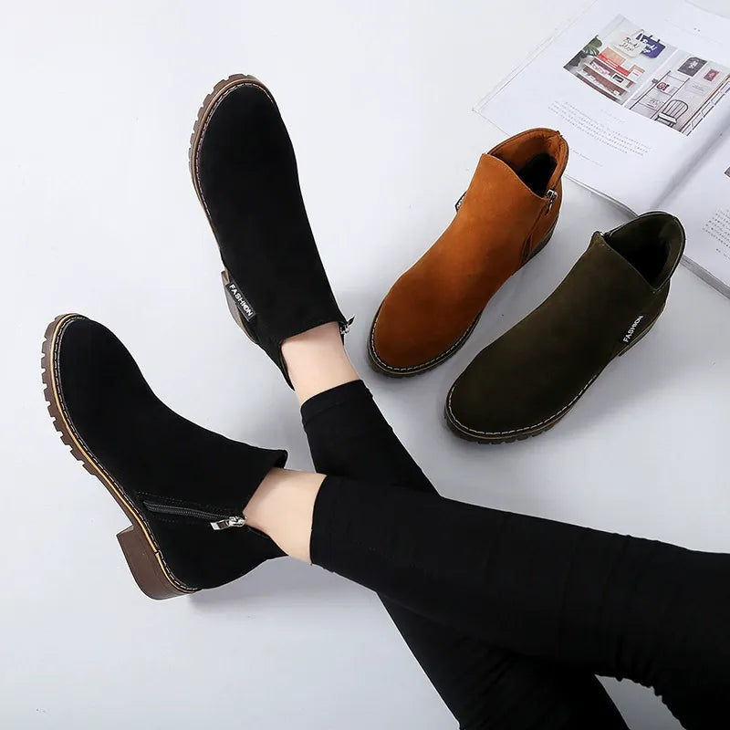 Emilia | Black Faux-Fur Lined Winter Boots