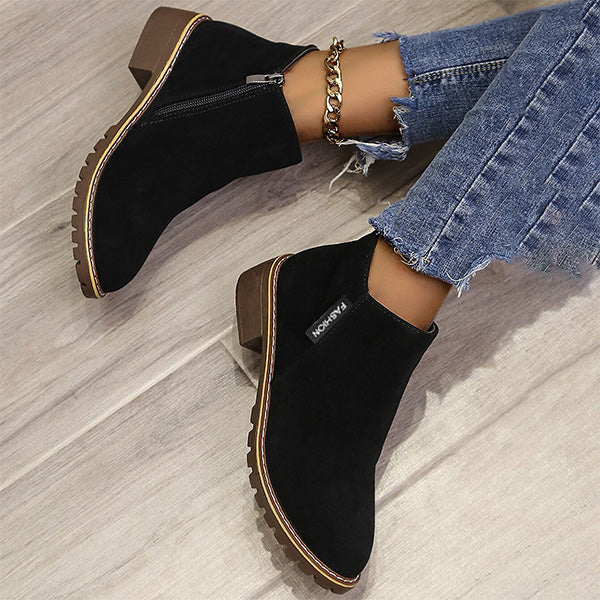 Emilia | Black Faux-Fur Lined Winter Boots