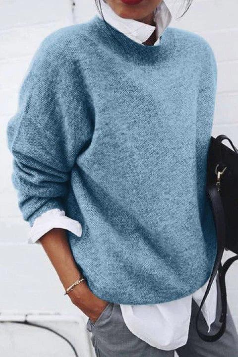 Emily | Blue Crew-Neck Jumper
