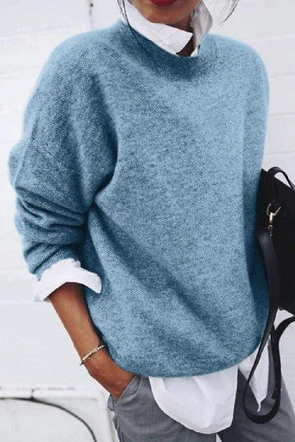 Emily | Blue Crew-Neck Jumper