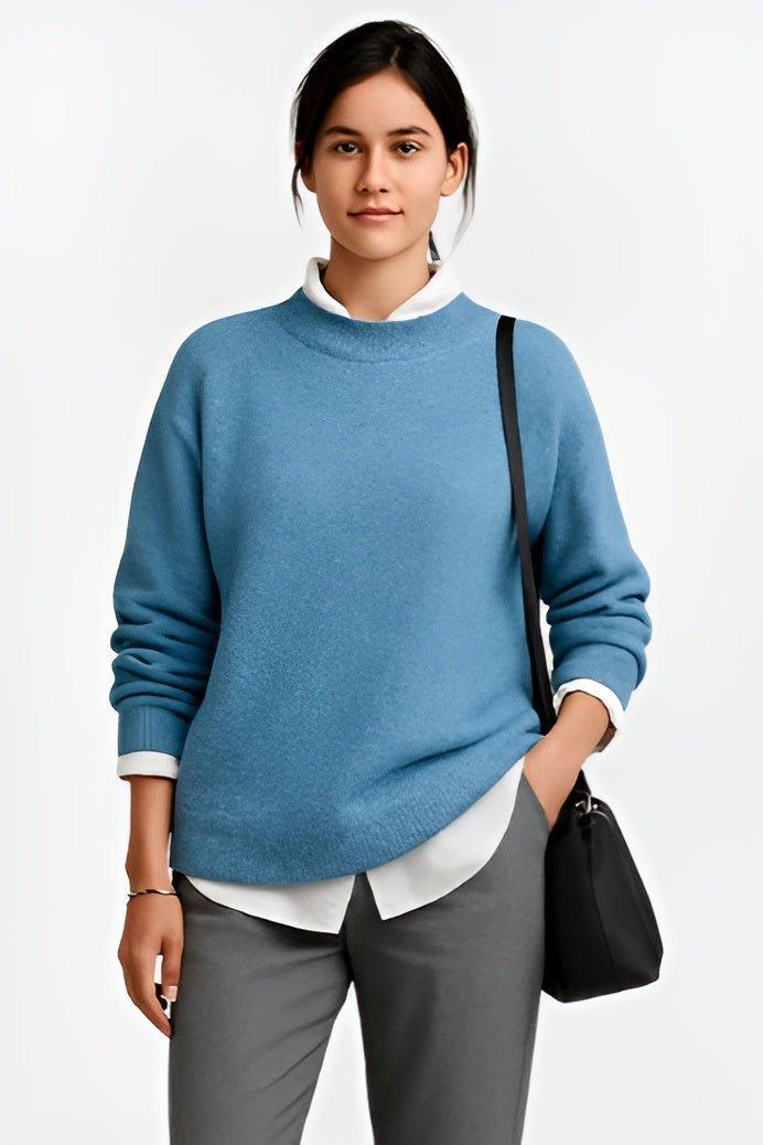 Emily | Blue Crew-Neck Jumper