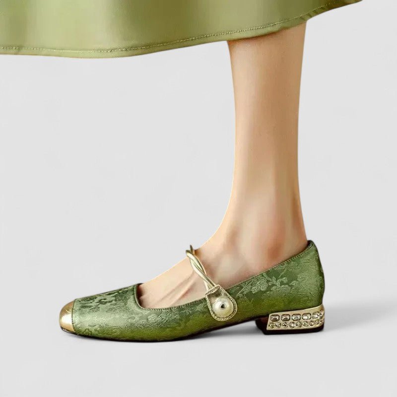 Emily | Green Square-Toe Mary Jane Shoes