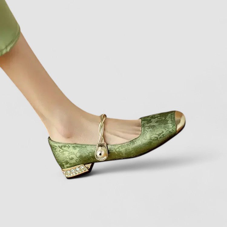Emily | Green Square-Toe Mary Jane Shoes