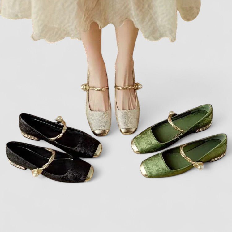 Emily | Green Square-Toe Mary Jane Shoes