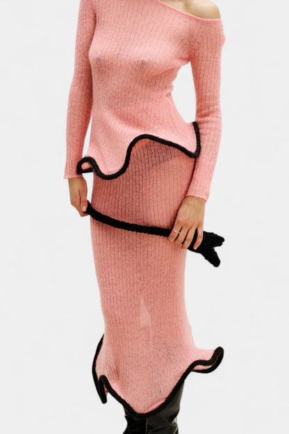 Emma | Fitted Knit Top & Maxi Skirt Set