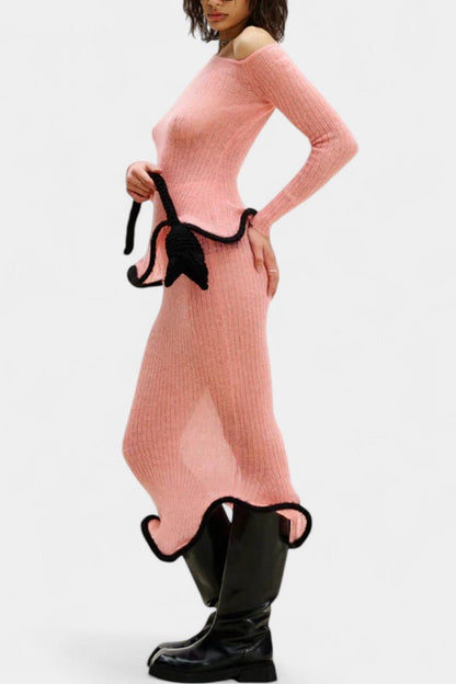 Emma | Fitted Knit Top & Maxi Skirt Set