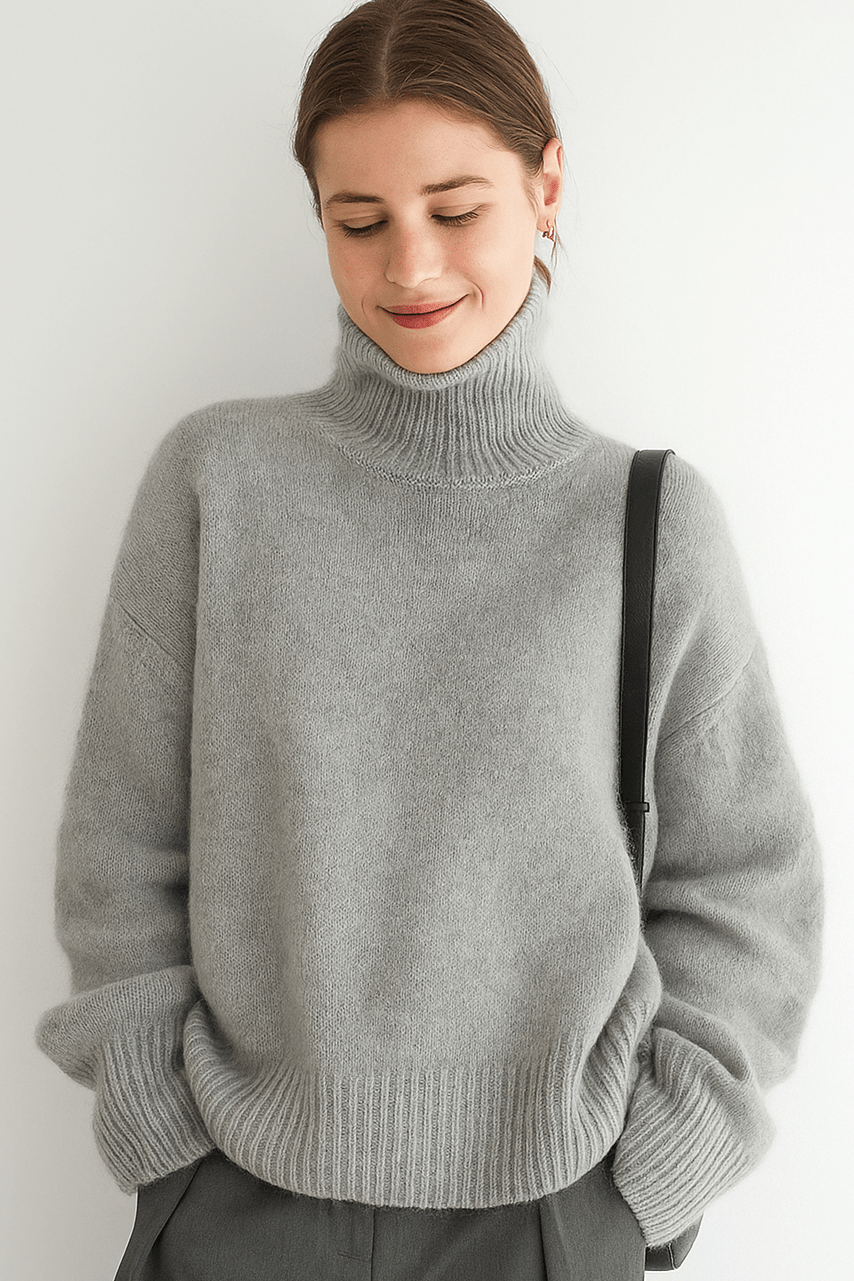 Emma | Ivory Oversized Roll-Neck Jumper