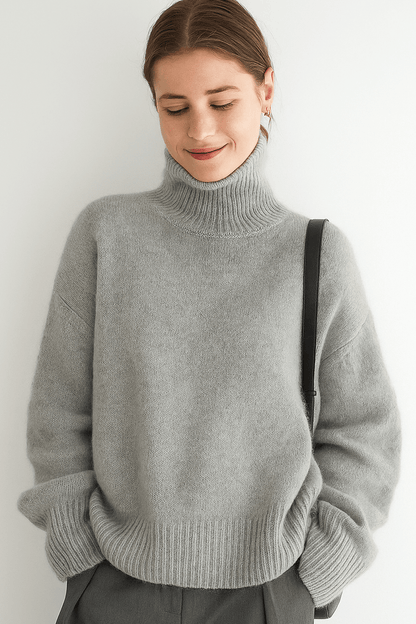 Emma | Ivory Oversized Roll-Neck Jumper