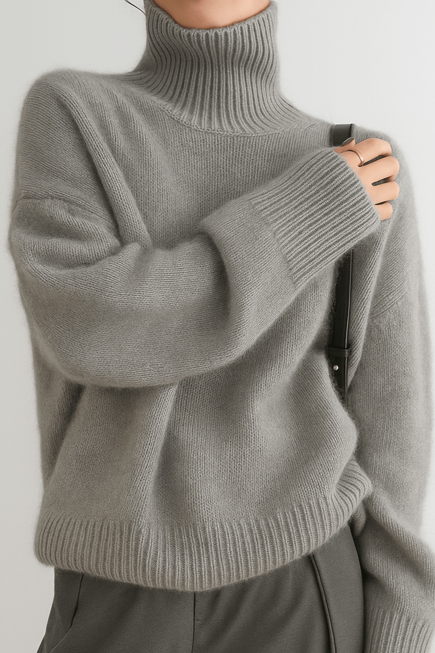 Emma | Ivory Oversized Roll-Neck Jumper