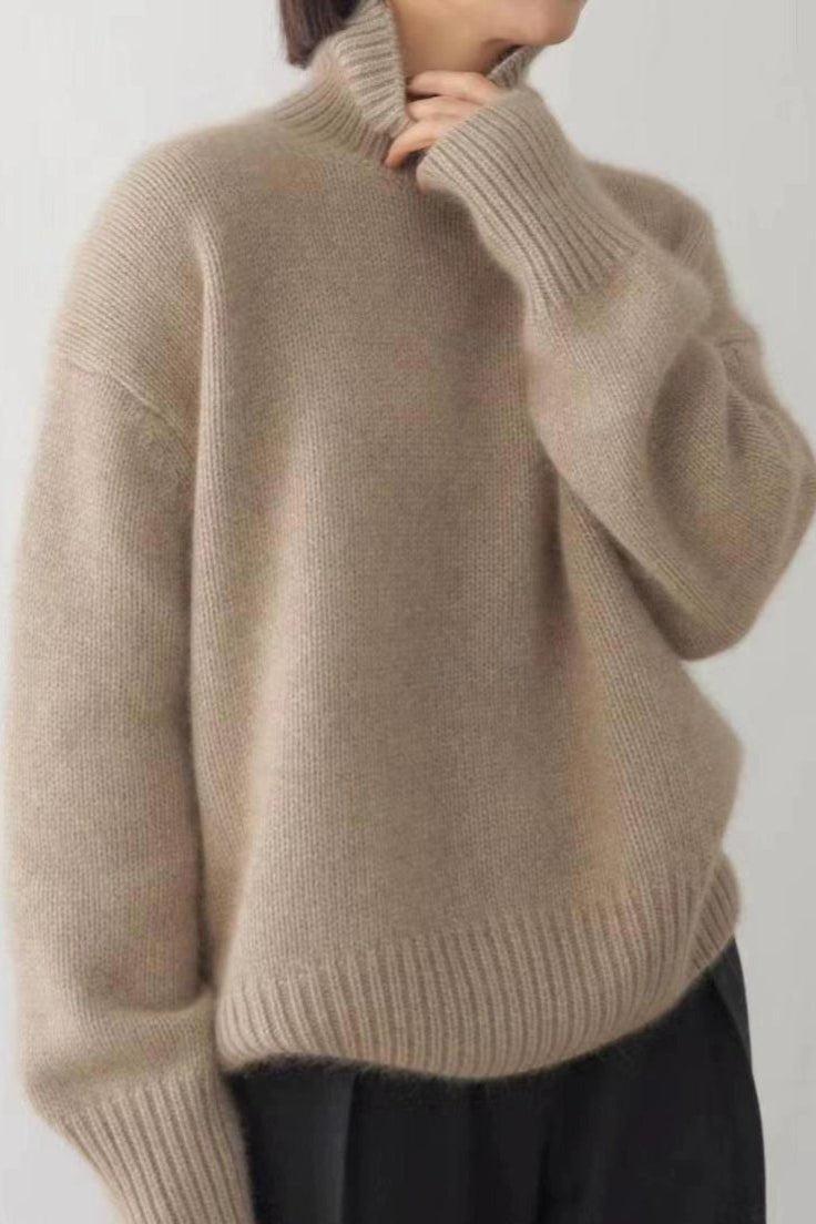 Emma | Ivory Oversized Roll-Neck Jumper