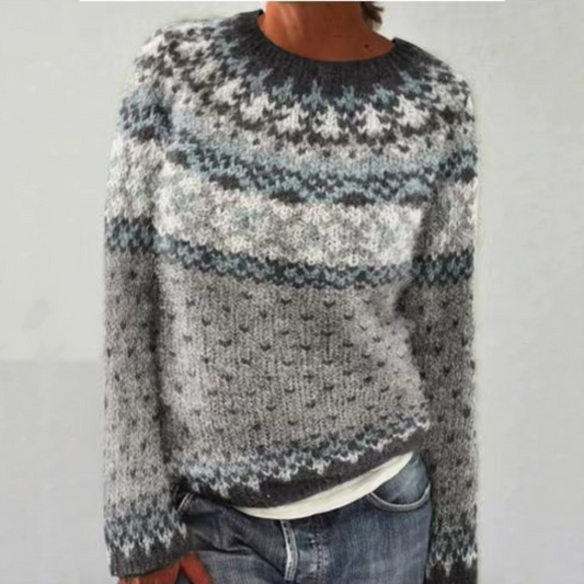 Erica | Grey Nordic Knit Jumper