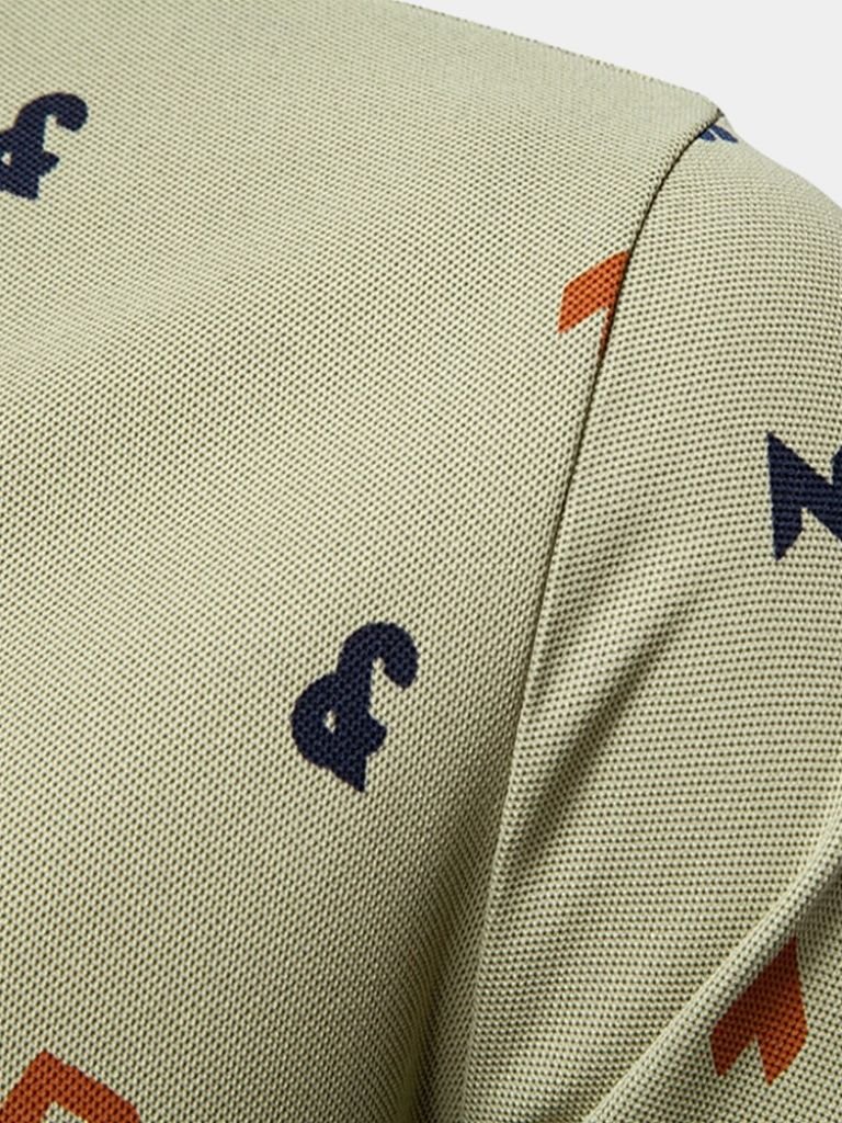 Edgar | White Printed Polo Shirt