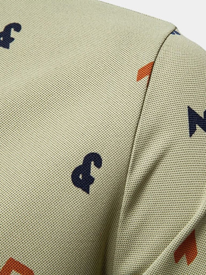 Edgar | White Printed Polo Shirt