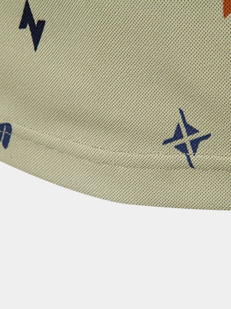 Edgar | White Printed Polo Shirt