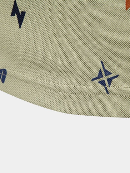 Edgar | White Printed Polo Shirt