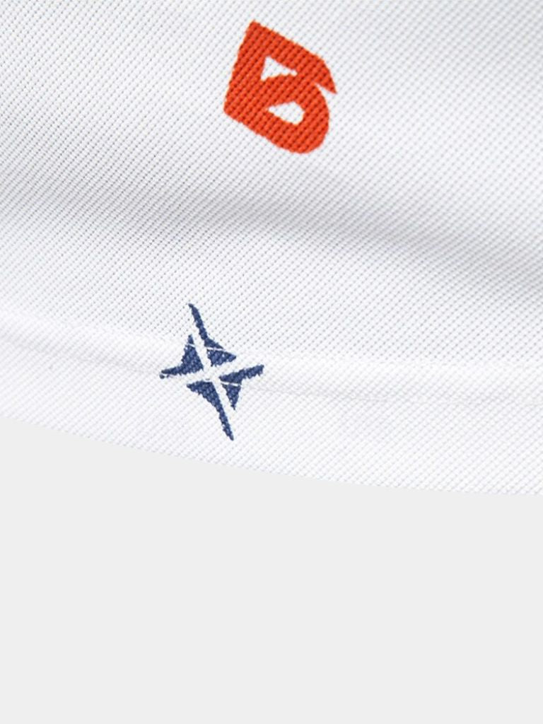 Edgar | White Printed Polo Shirt