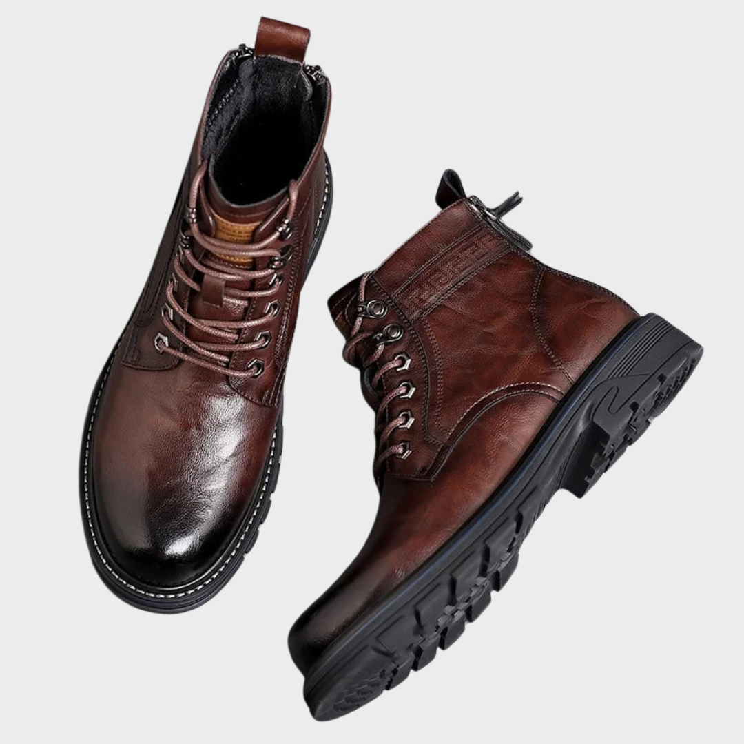 Ethan | Burgundy Business Lace-Up Boots