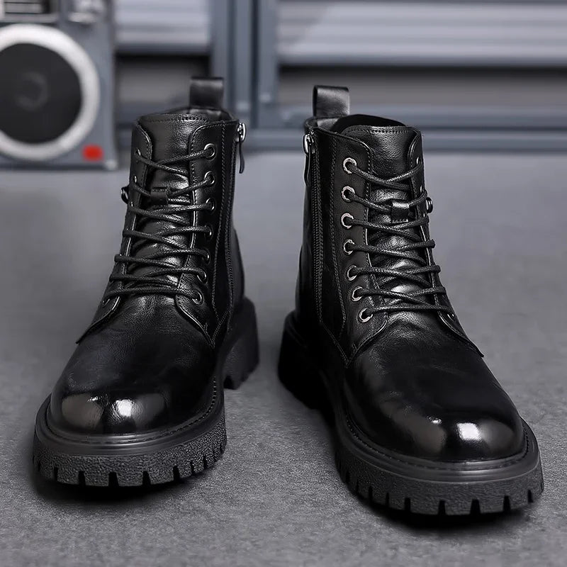 Ethan | Burgundy Business Lace-Up Boots