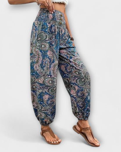 Elsie | Geometric Print Wide-Leg Trousers