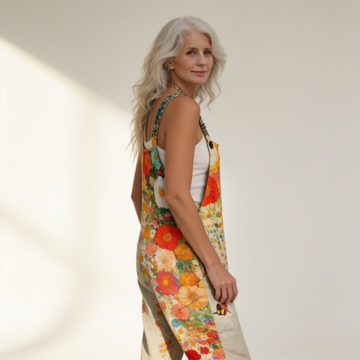 Beatrice | Warm Floral Print Dungarees
