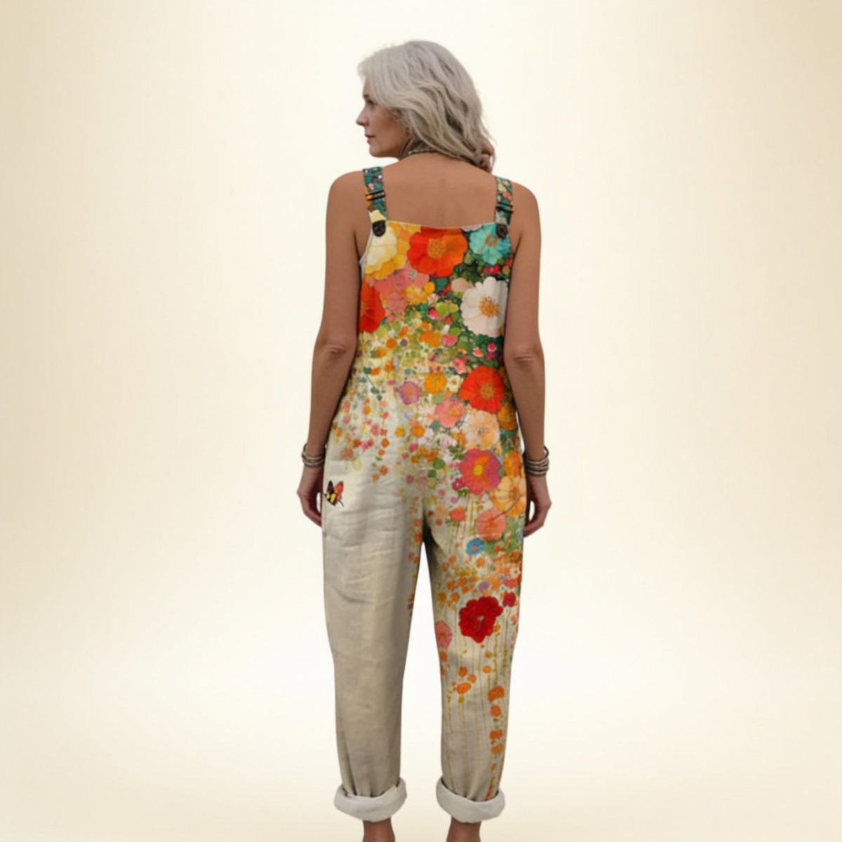 Beatrice | Warm Floral Print Dungarees