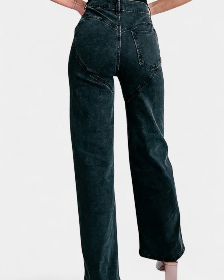 Evie | Light Blue Ripped Wide-Leg Jeans