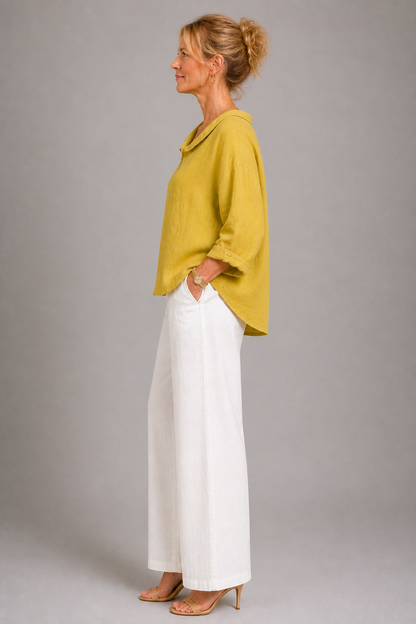 Tess | Mustard Peter Pan Collar Blouse