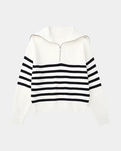 Felix | Navy Striped Half-Zip Jumper