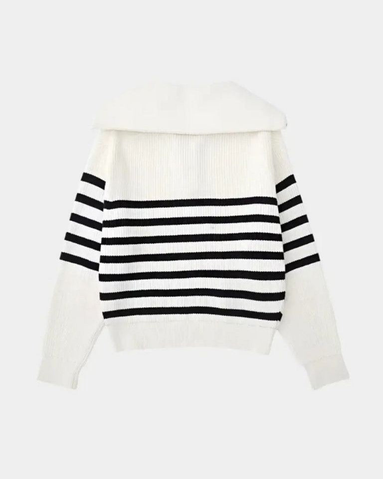 Felix | Navy Striped Half-Zip Jumper
