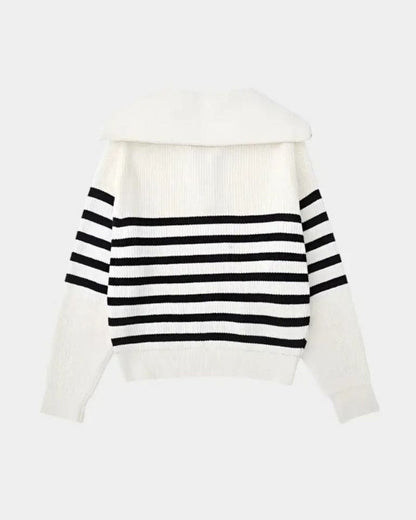Felix | Navy Striped Half-Zip Jumper
