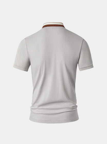 Felix | Light Grey Contrast-Collar Polo