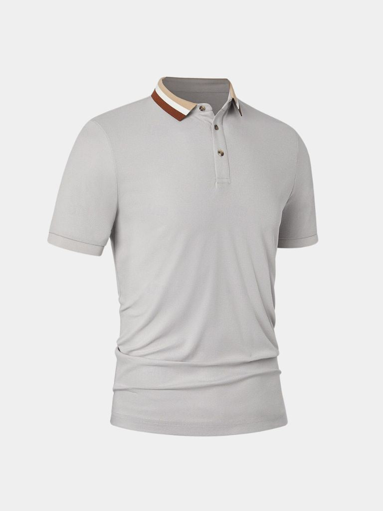 Felix | Light Grey Contrast-Collar Polo