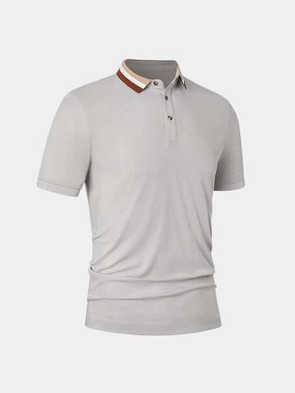 Felix | Light Grey Contrast-Collar Polo