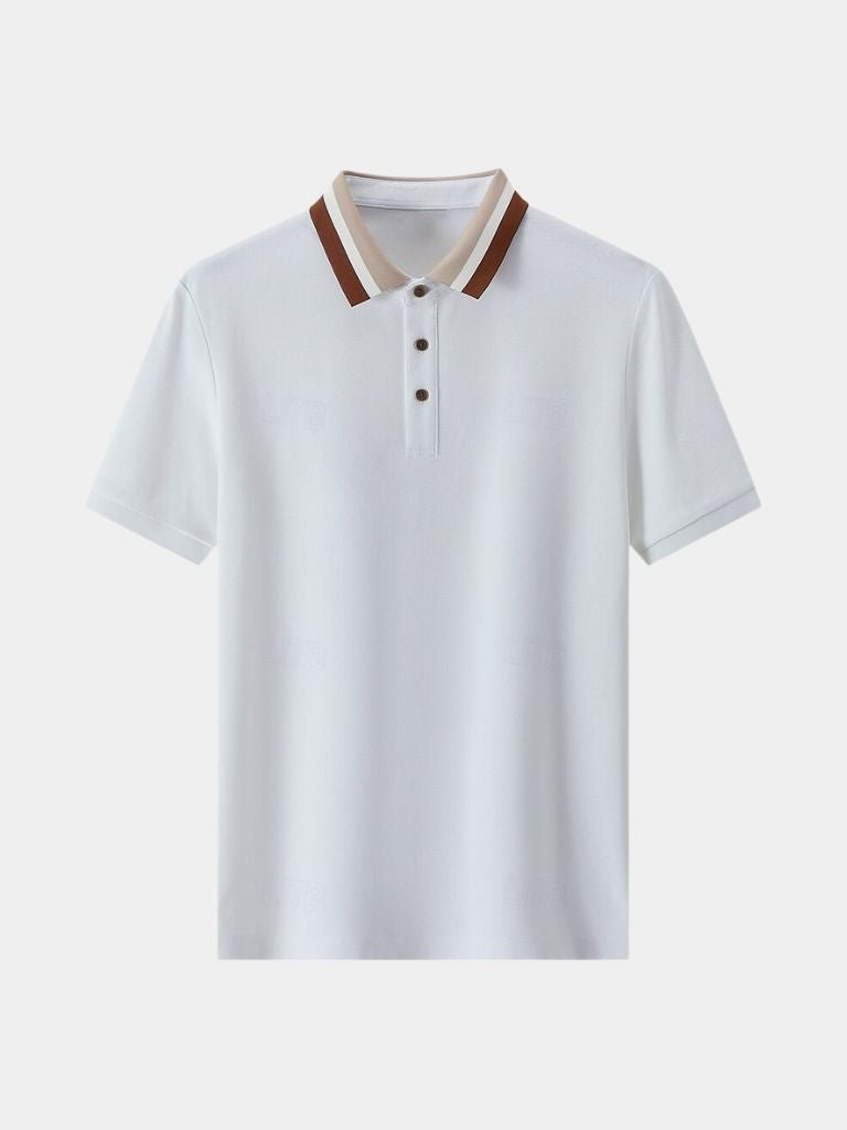 Felix | Light Grey Contrast-Collar Polo