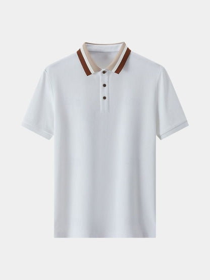 Felix | Light Grey Contrast-Collar Polo