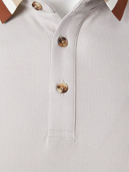 Felix | Light Grey Contrast-Collar Polo