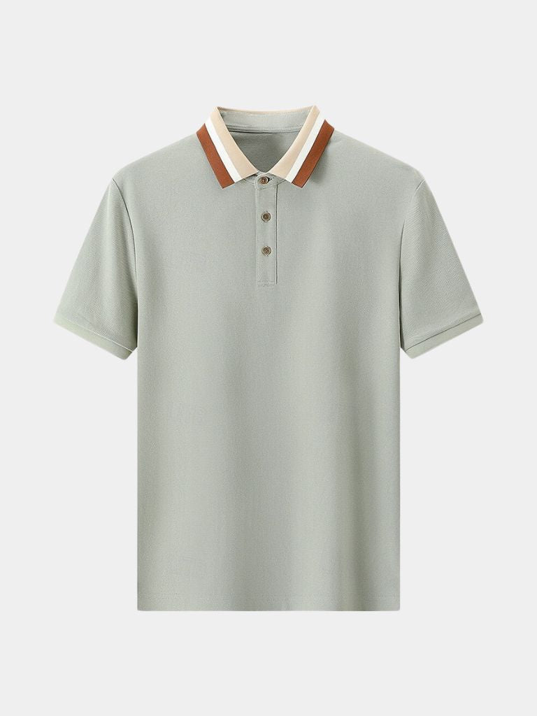 Felix | Light Grey Contrast-Collar Polo