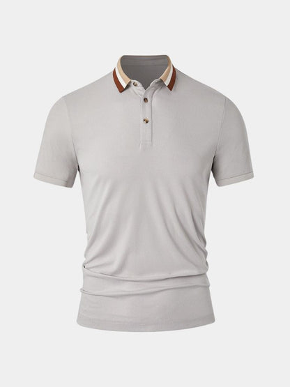 Felix | Light Grey Contrast-Collar Polo