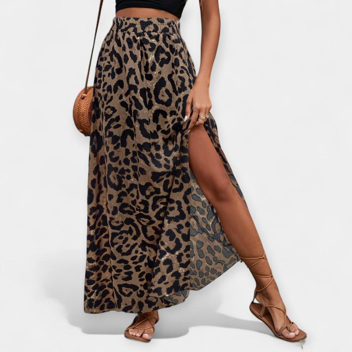 Pippa | Leopard Print Maxi Skirt